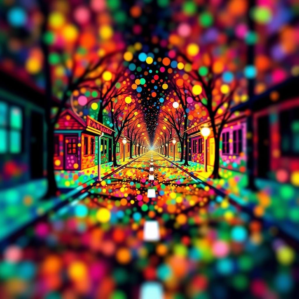 Hypercolourful Abstract Dot Art of Longing and Love