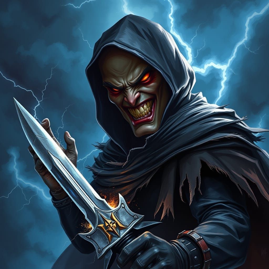 Dark Villain in Gothic, Cyberpunk Style