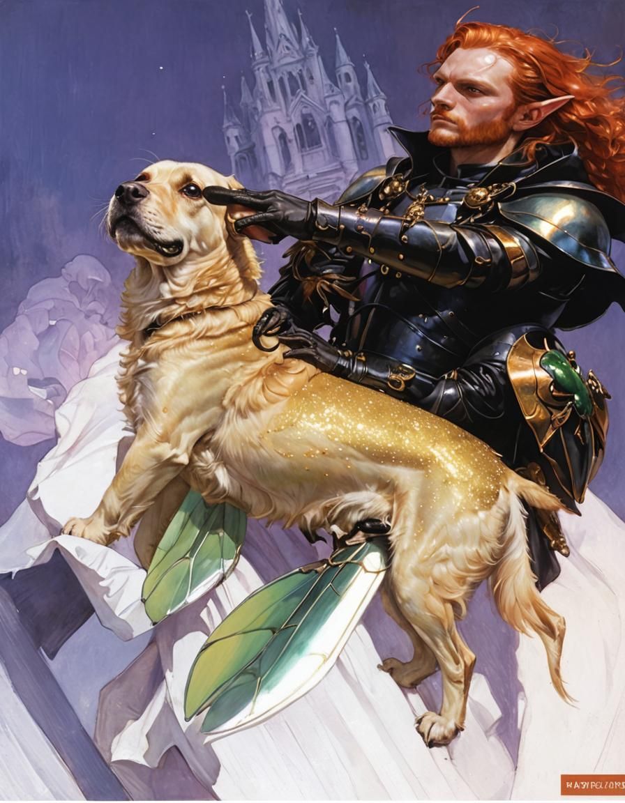 Macabre Redhead with Beetle Wings in Dark Fantasy