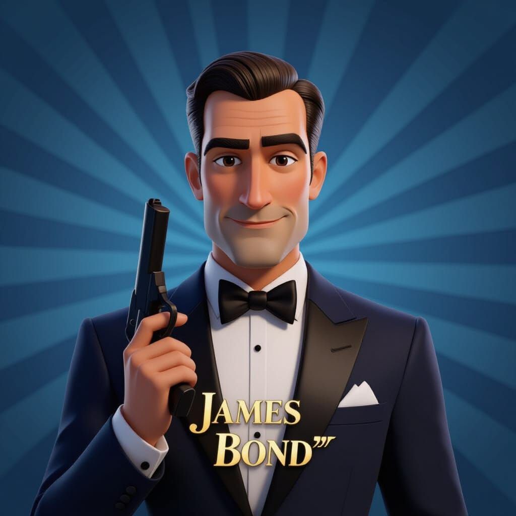 Stylish Secret Agent in Pixar-Inspired 3D Art