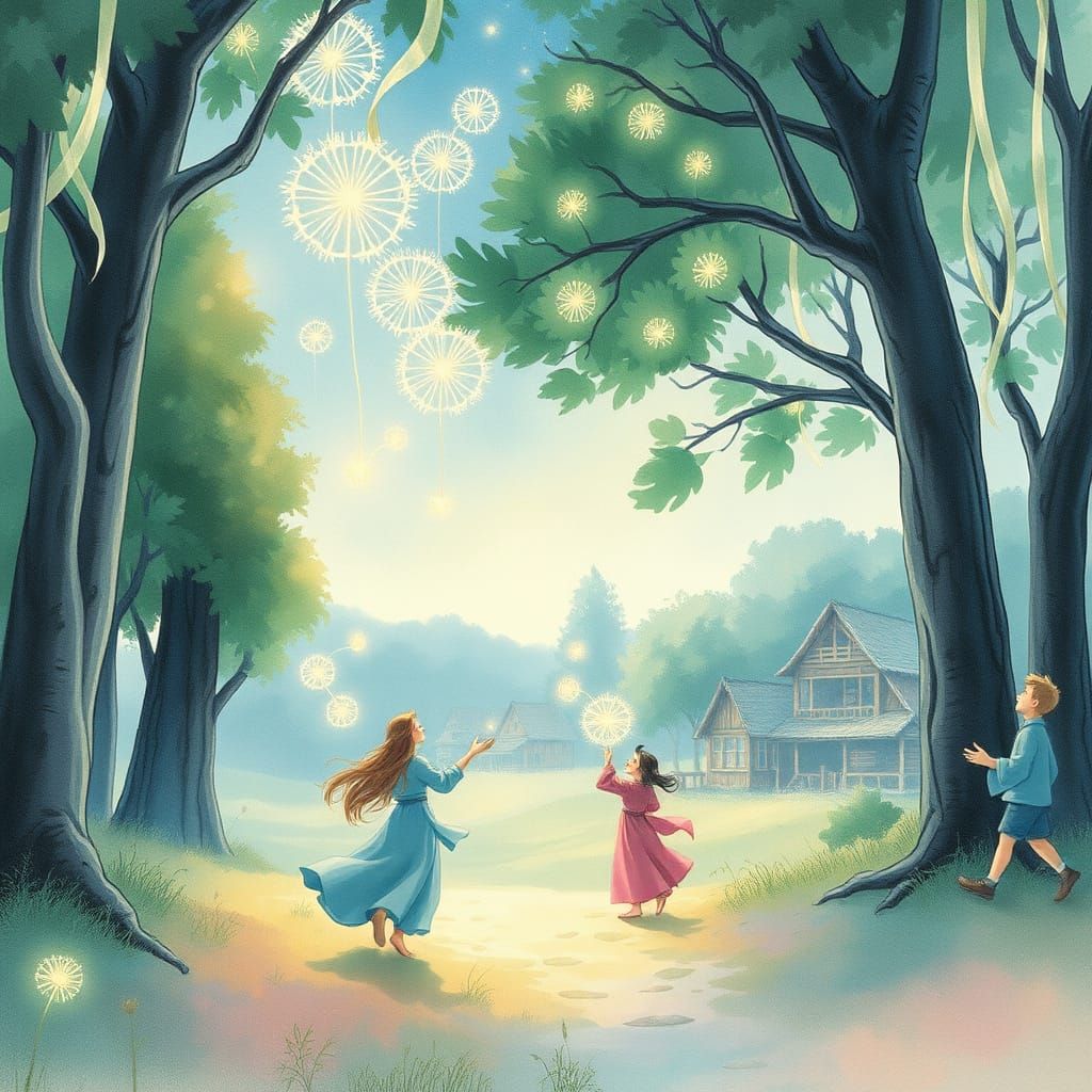 Ethereal Village Releases Dandelion Seeds in Watercolor Styl...