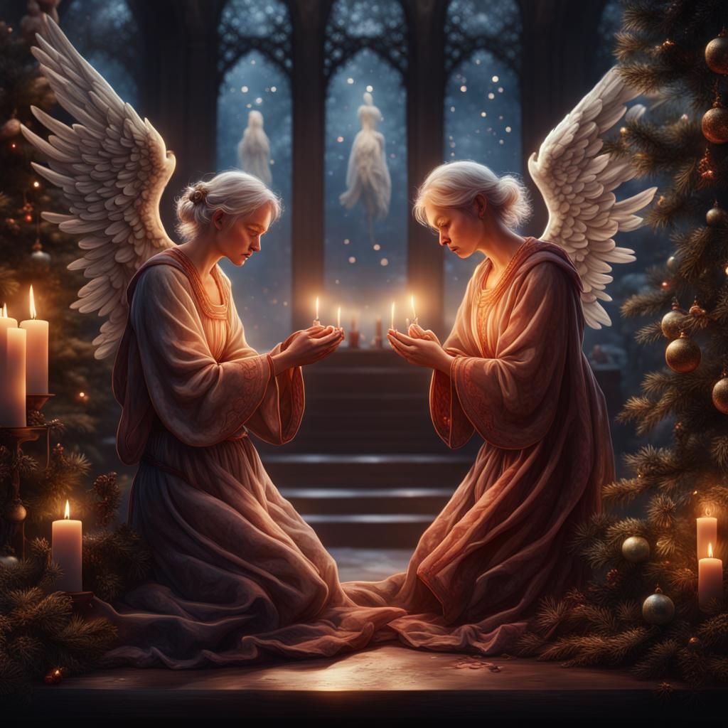 Angelic Christmas Prayer for Healing, Digital Art