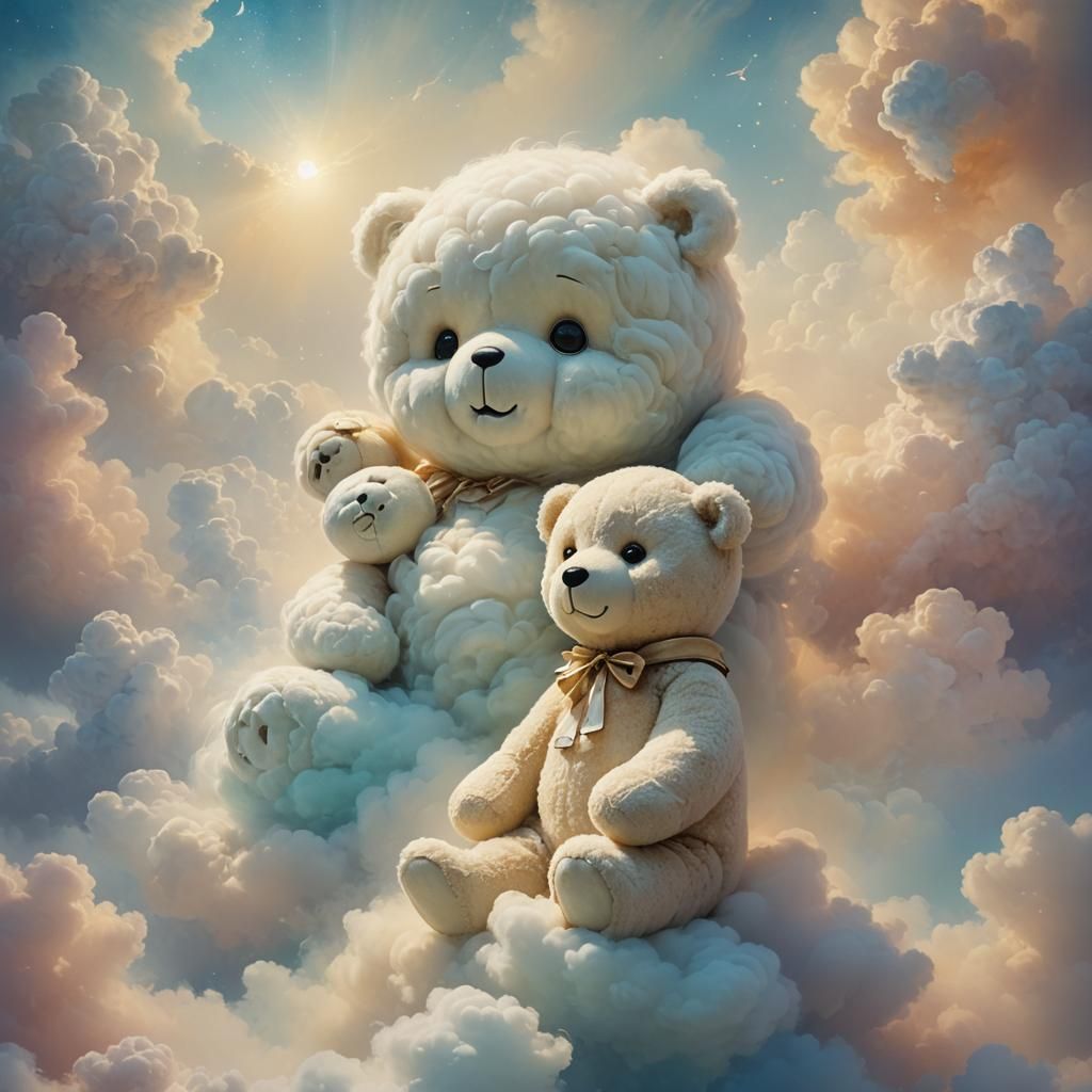 Dreamy Teddy Bear Heaven in Soft Focus