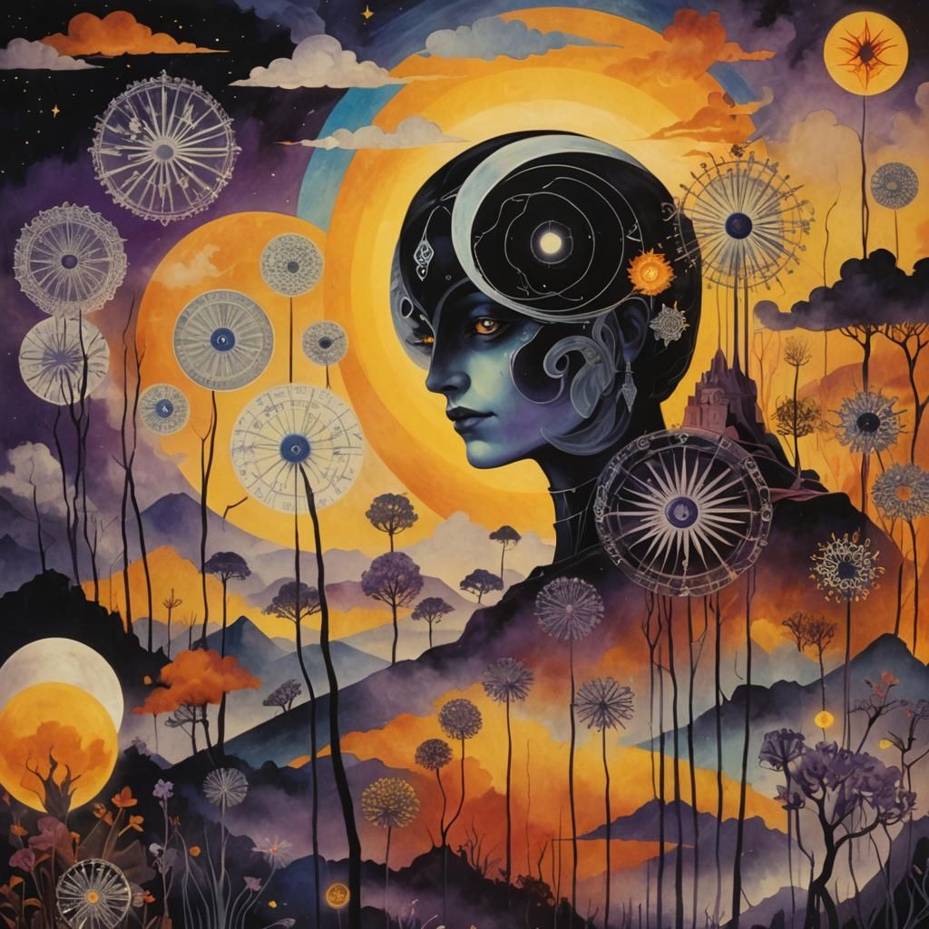 Mystical Third Eye Tarot Card Reader in Digital Art