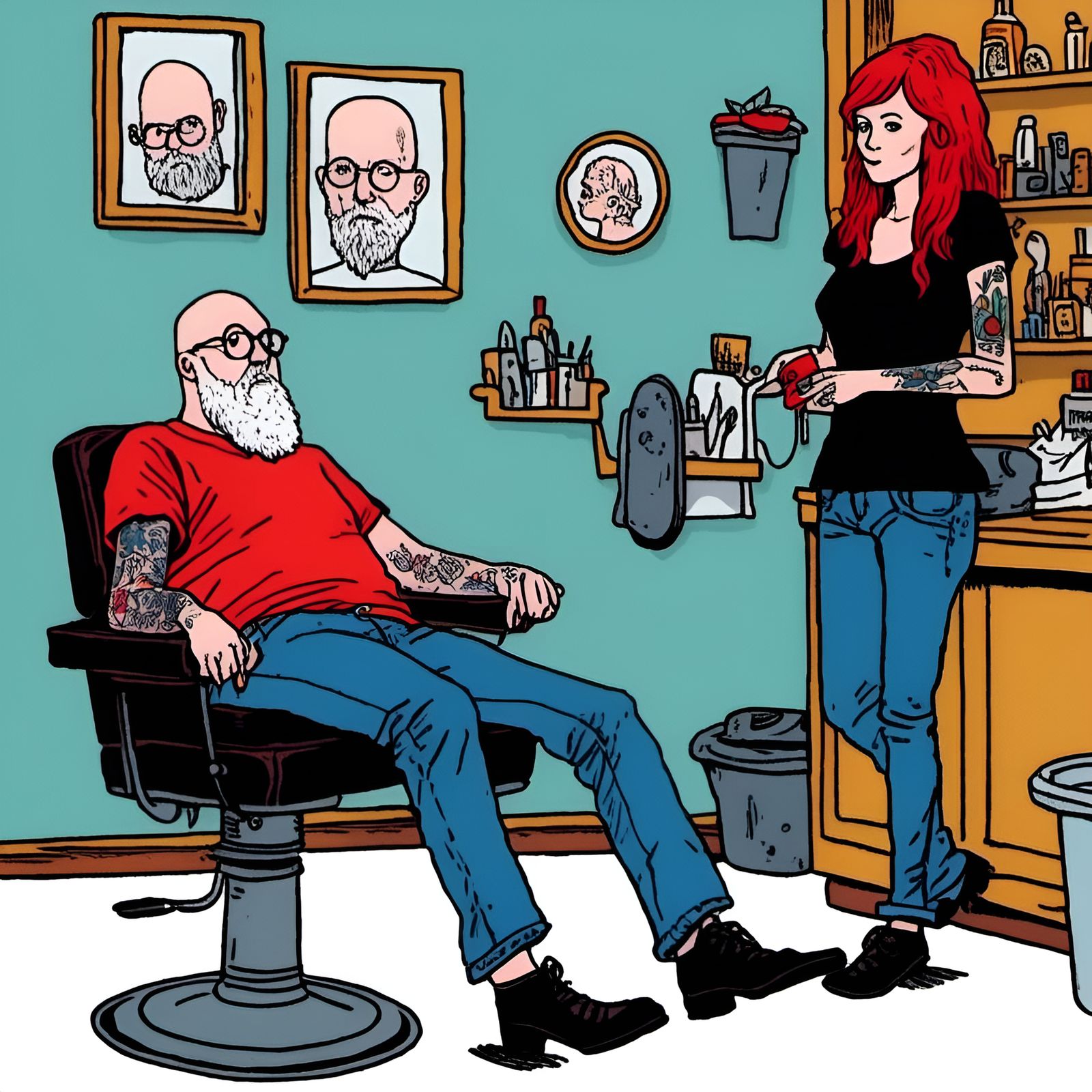 My barber woman and me