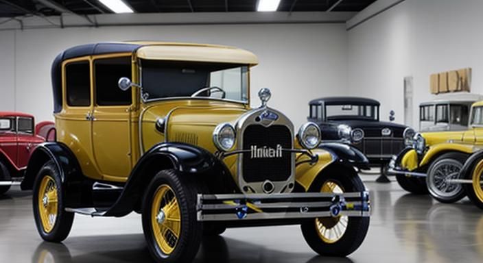 Classic Model A Car in Showroom Display