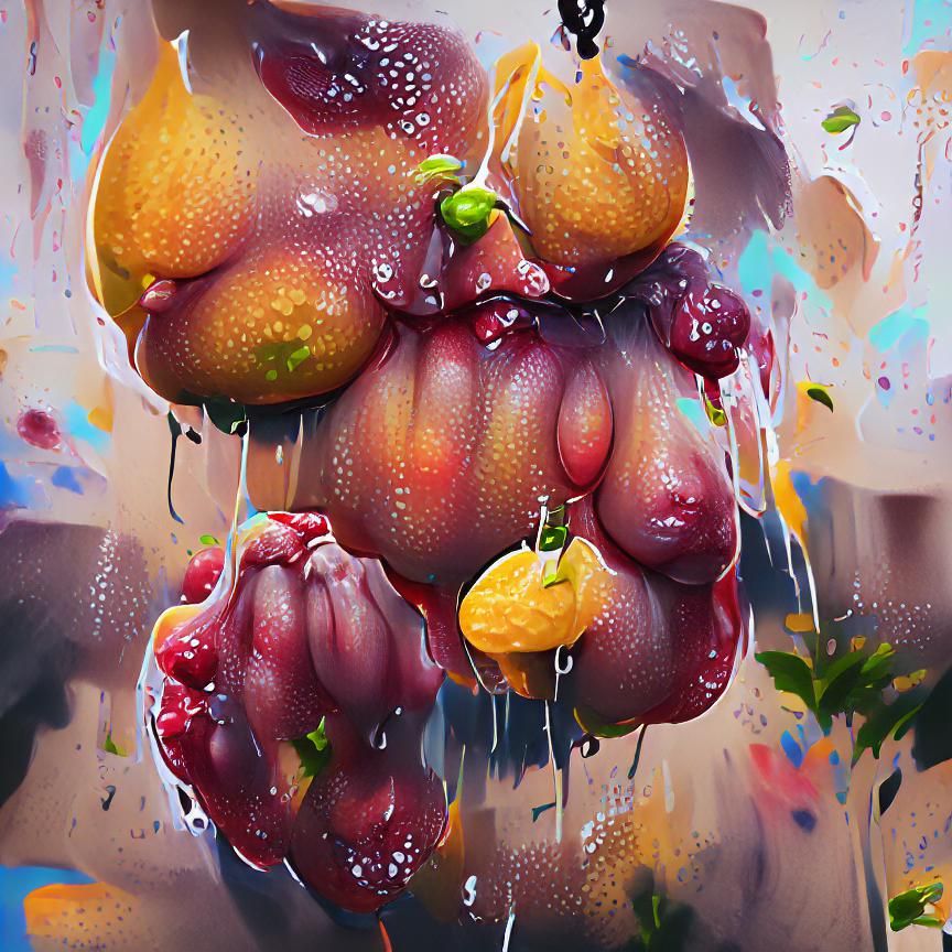 Abstract Fruit Composition in Modern Art Style
