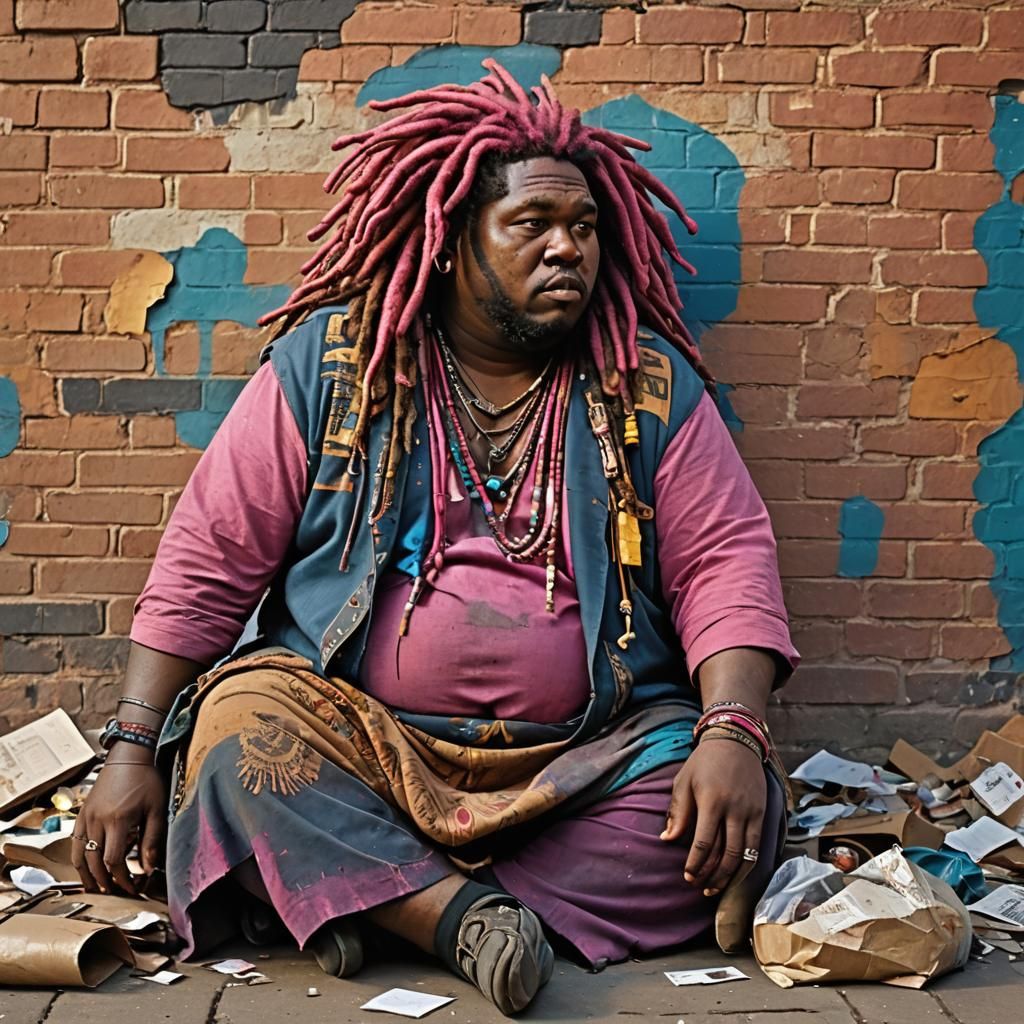 Gritty Urban Portrait: Man in Tribal Clothing