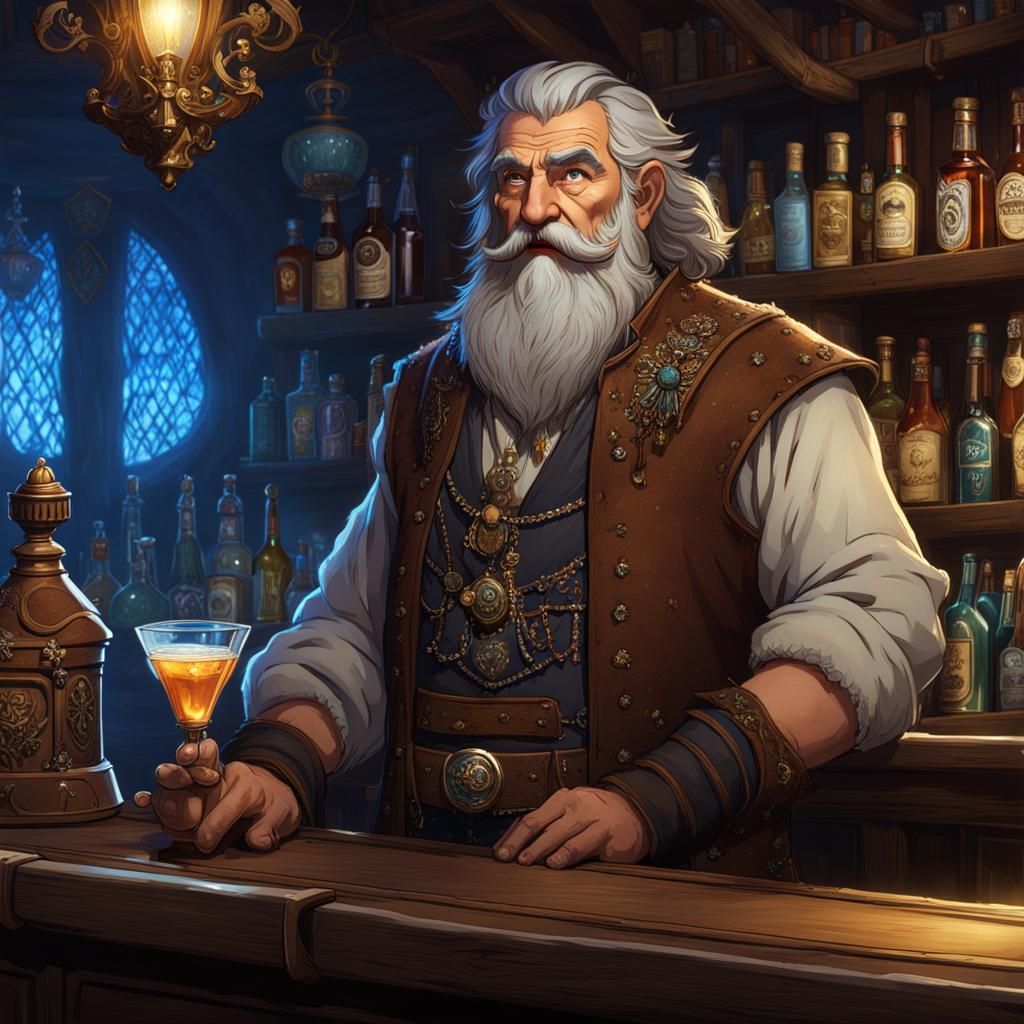 Grizzled Tavern Owner of the Interdimensional Guild