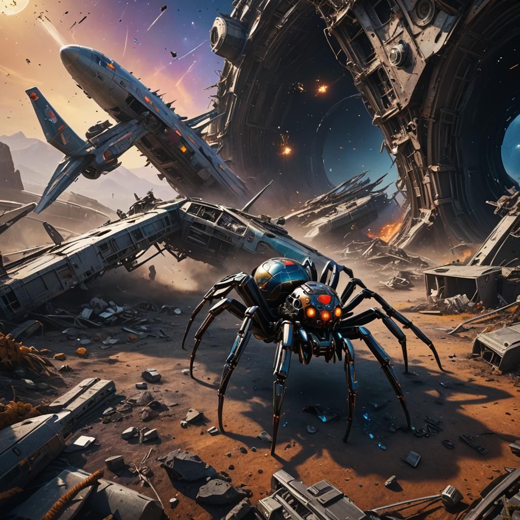 Robot Spider Emerges in Distant Galaxy