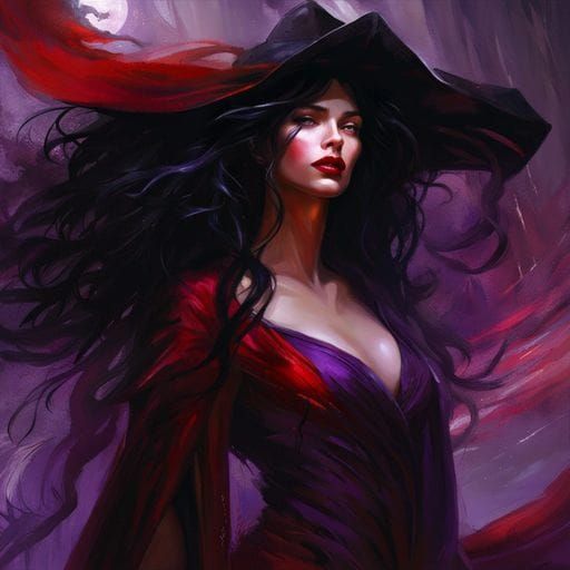 Beautiful Witch in Dark Fantasy Style