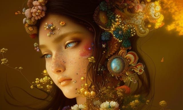 Birth of Venus Digital Art in Hyperdetailed Style