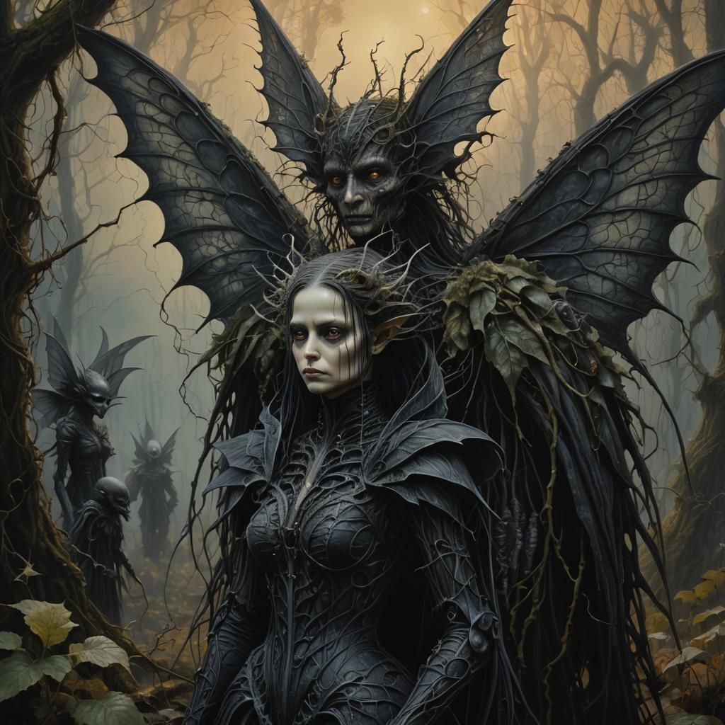 Fairy and Dark Monsters in Gothic Hyperrealism