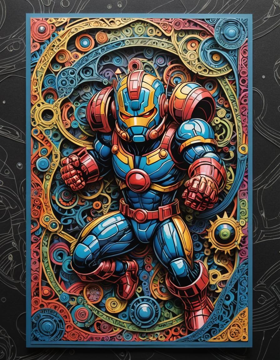 Kirby-Inspired 3D Card with Zentangle Art