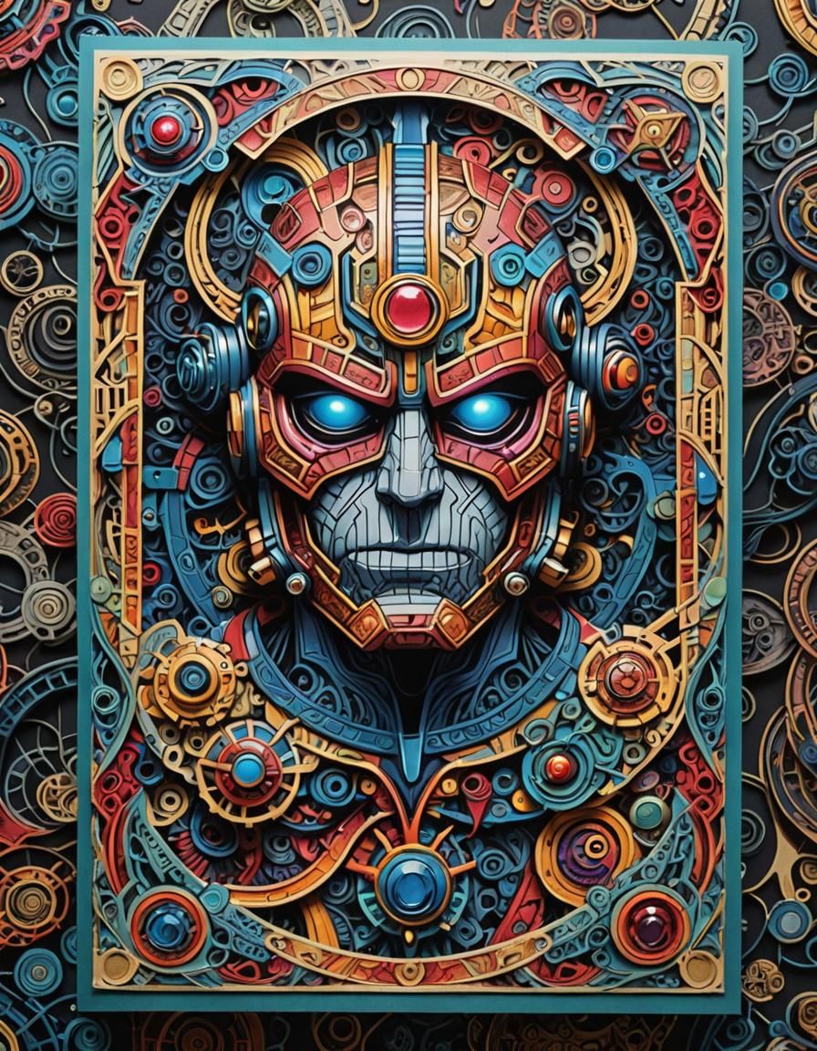 Kirby-Inspired 3D Card with Zentangle Art