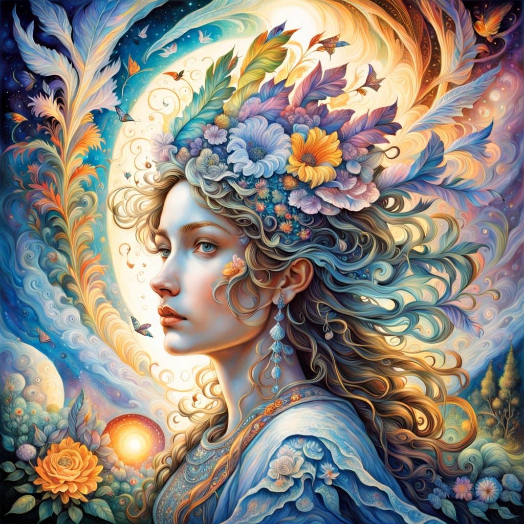 Surreal Renaissance Goddess Emerges from Whirling Vortex in ...