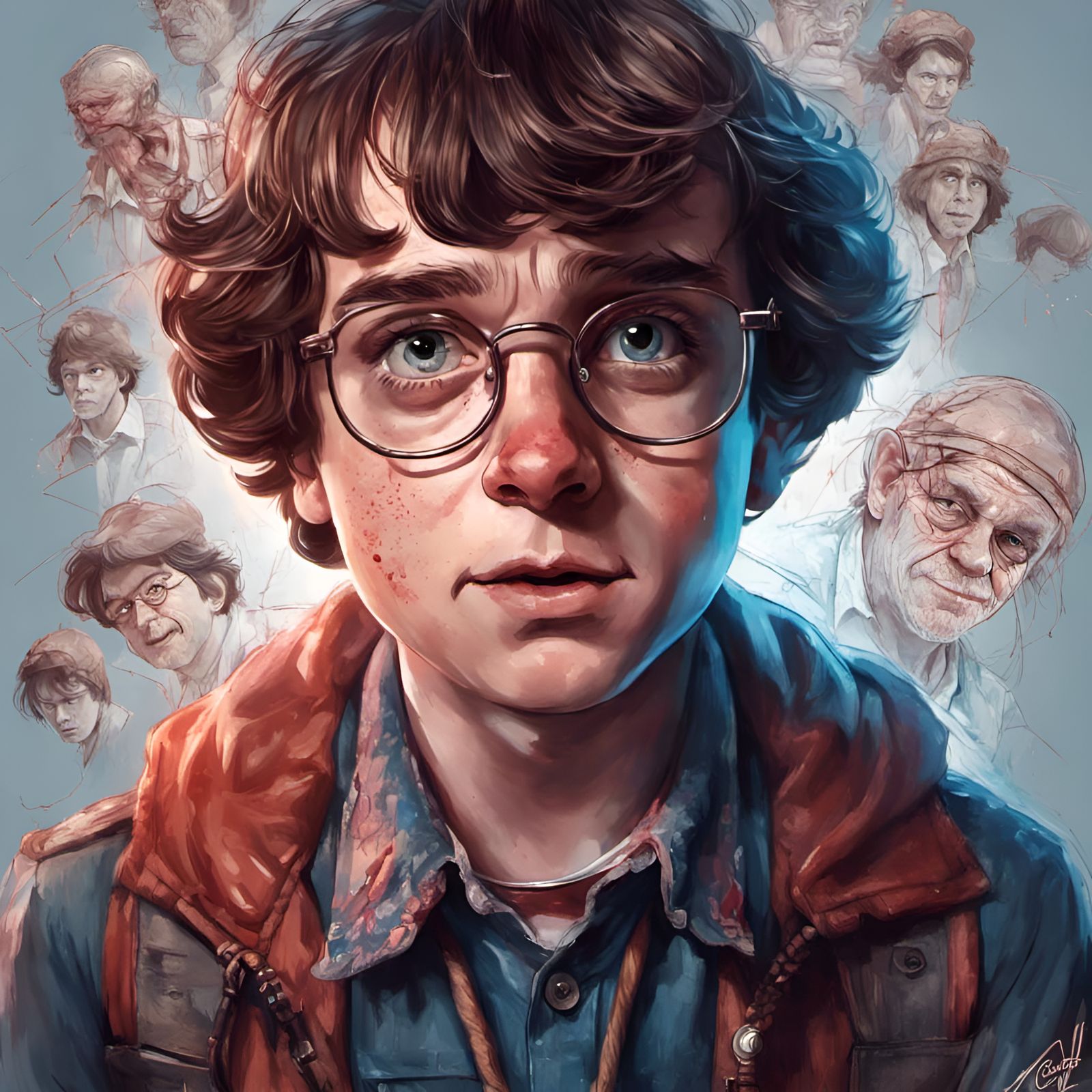 Carl from Up in Stranger Things Style