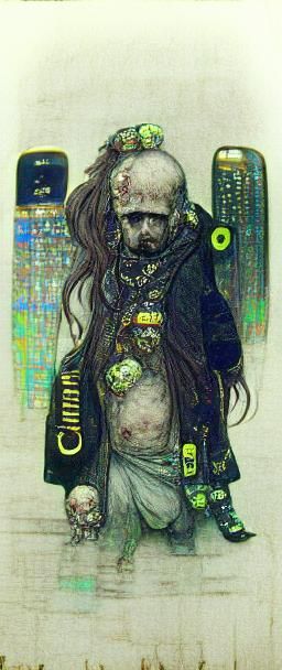 Cyberpunk Zombie in Chibi Style