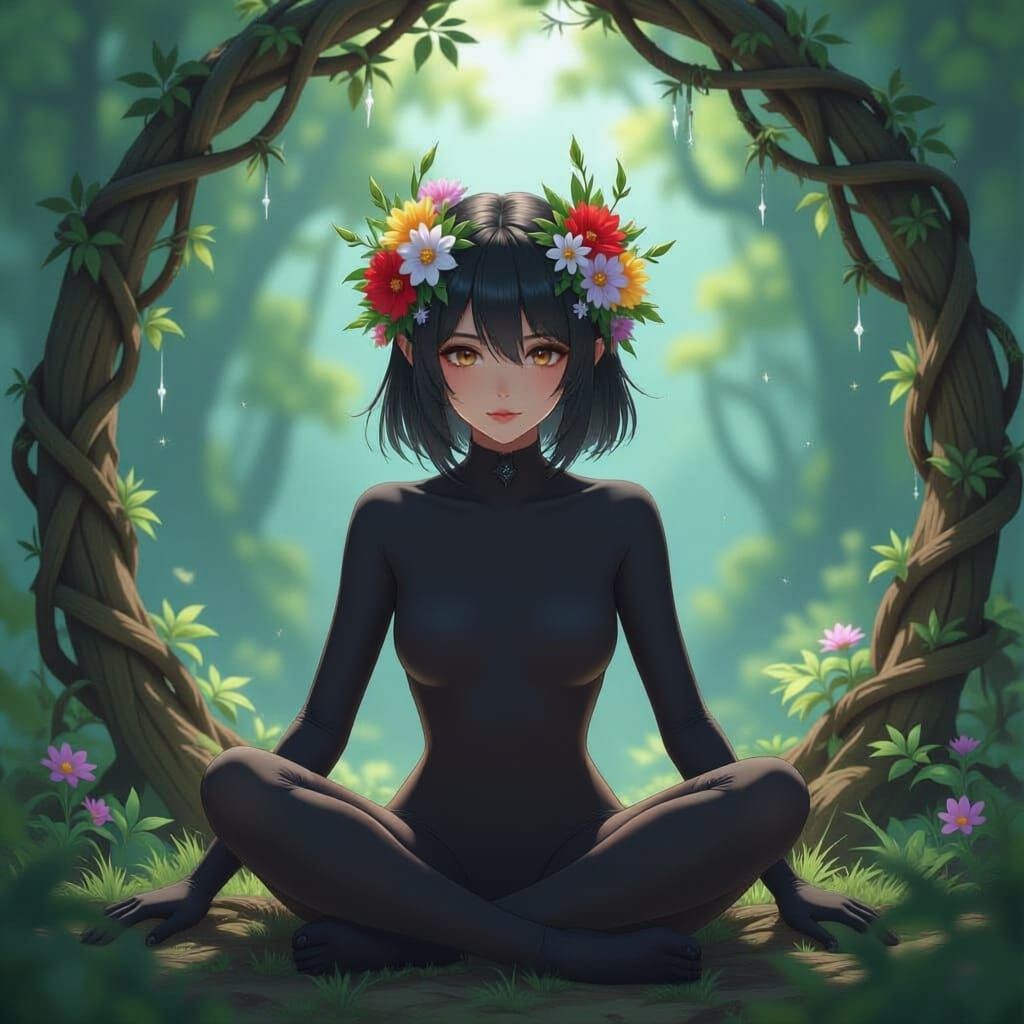 Ethereal Dryad in Enchanted Grove