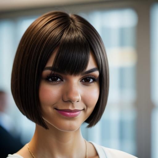 Professional Office Headshot of Woman with Bob Haircut