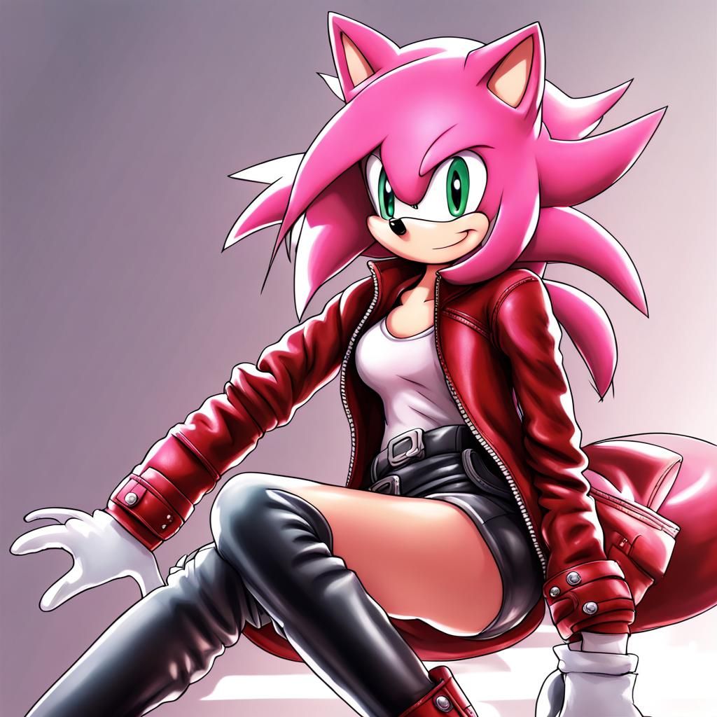 Amy Rose in Leather: Anime Key Visual Art