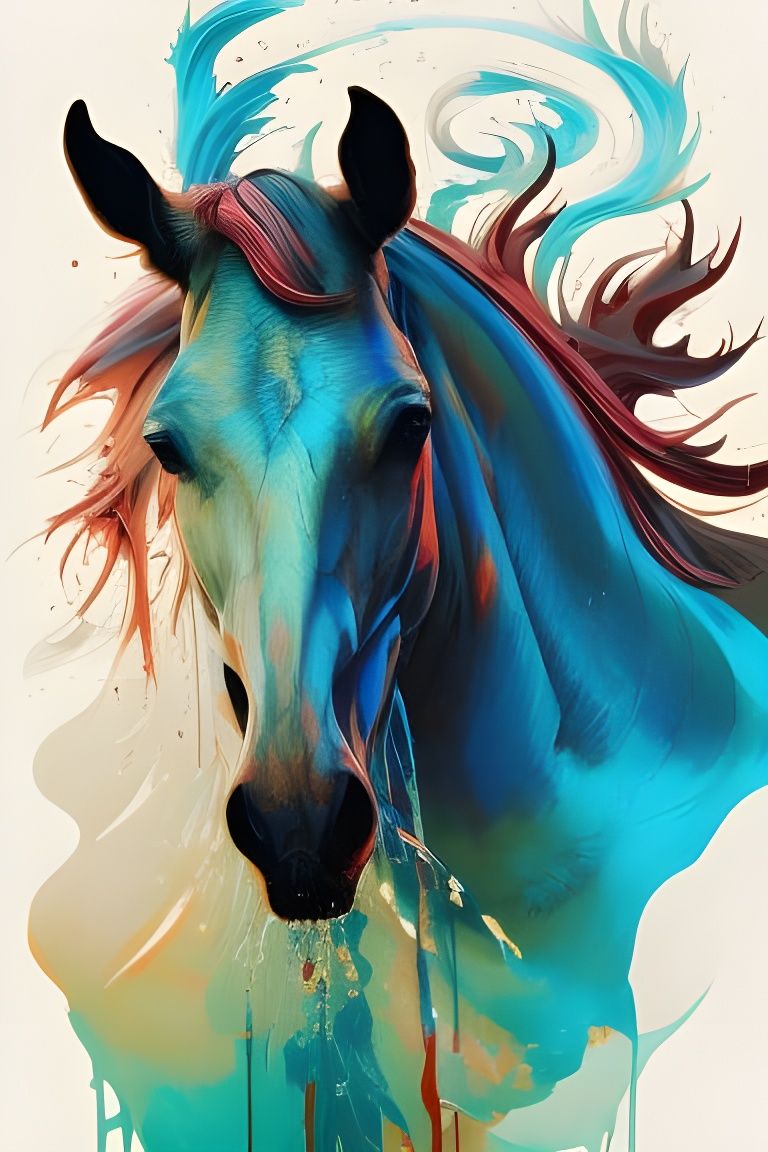 Borderlands Horse Head with Marbling and Oil Effects