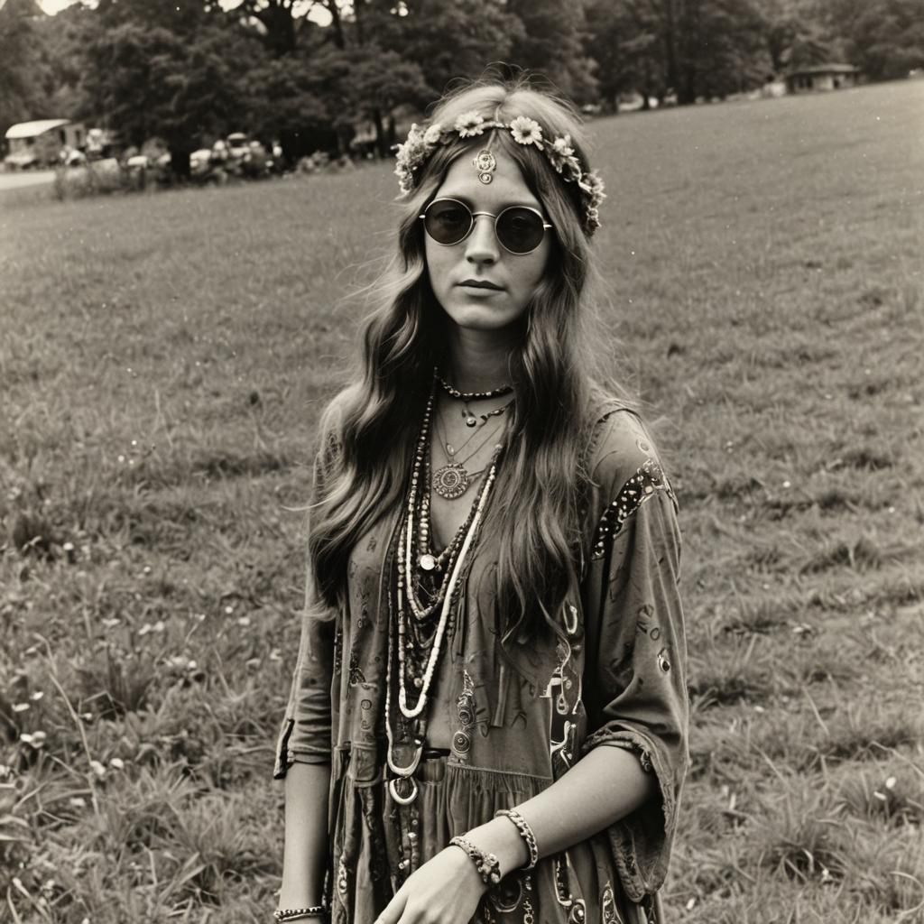 Hippie Woman in 1966 Fashion