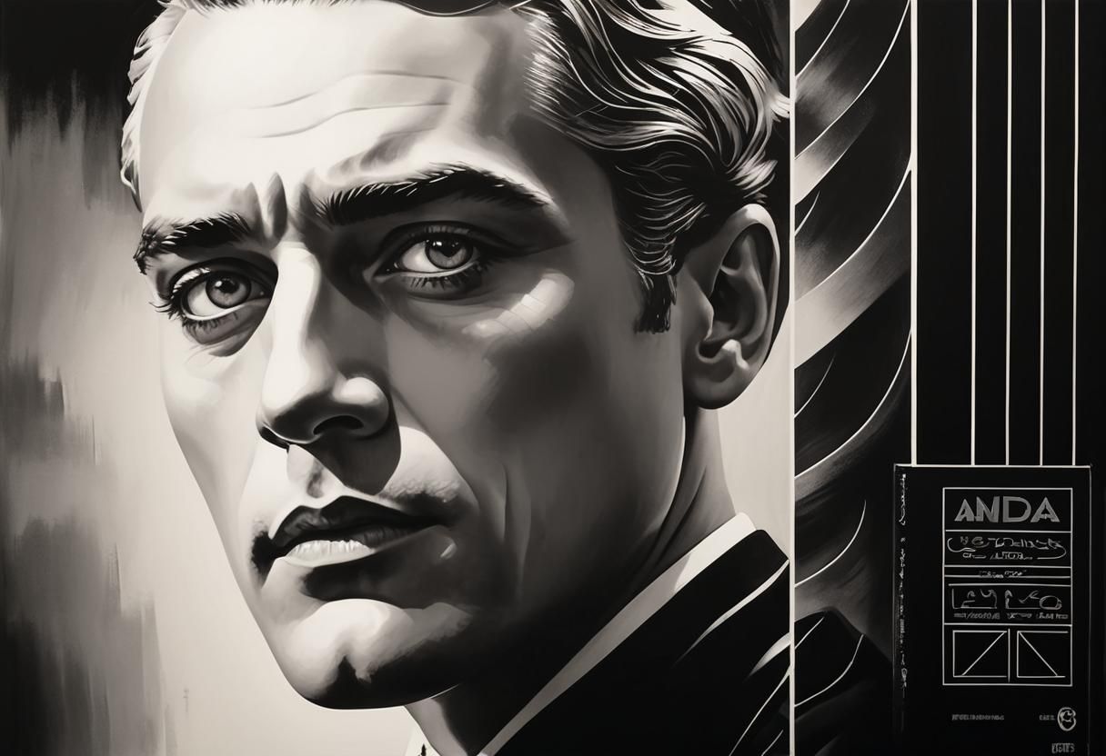 Pop Art Portrait in Retro Mid-Century Style