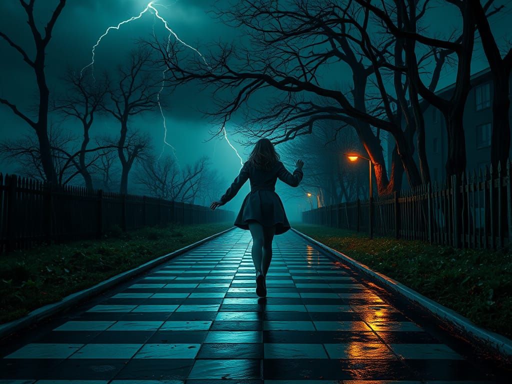 Alice in Wonderland: Dark Reality in Oil on Canvas