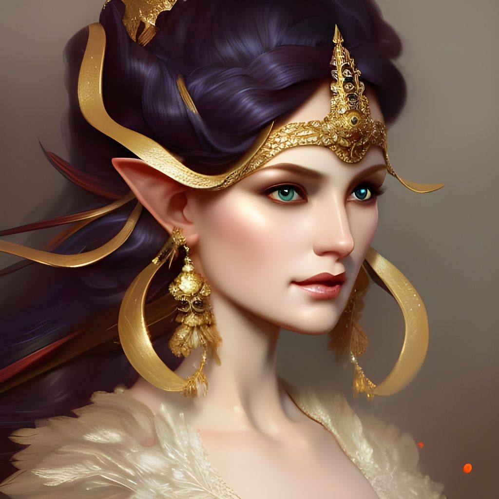 Elegant Elf Portrait in Detailed Digital Art
