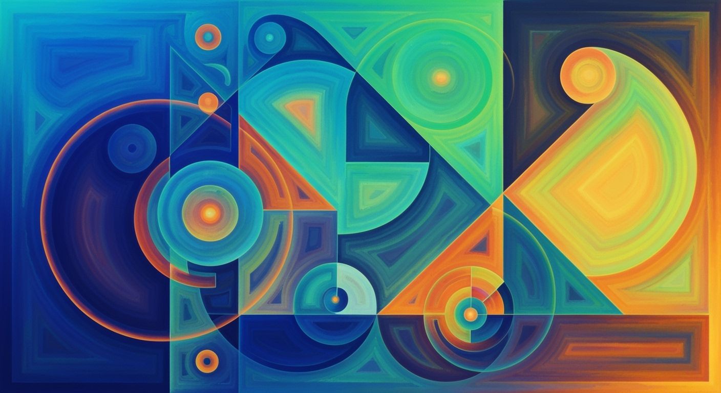 Vibrant Abstract Integration of Shapes and Light