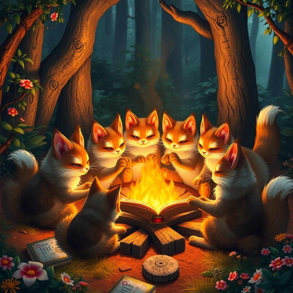 Majestic Kitsunes Gather at Whimsical Charity Boot Camp