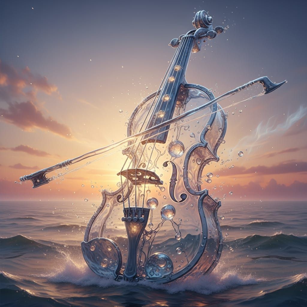 Giant Water Violin Resonates with Fluid Tension