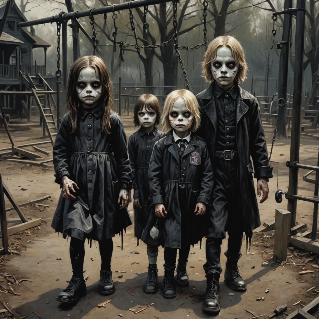 Gothic Horror: Black-Eyed Children in Playground