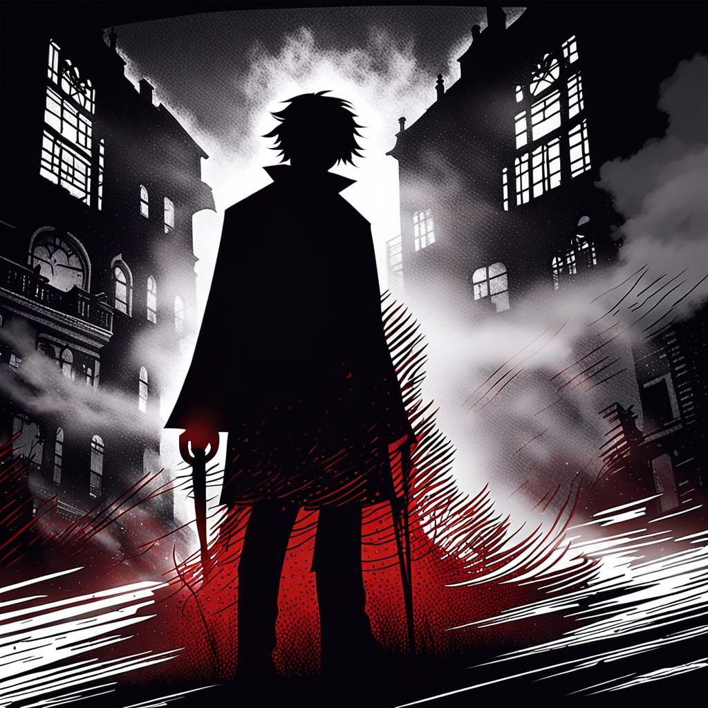 Jack the Ripper in Foggy Street, Anime Style