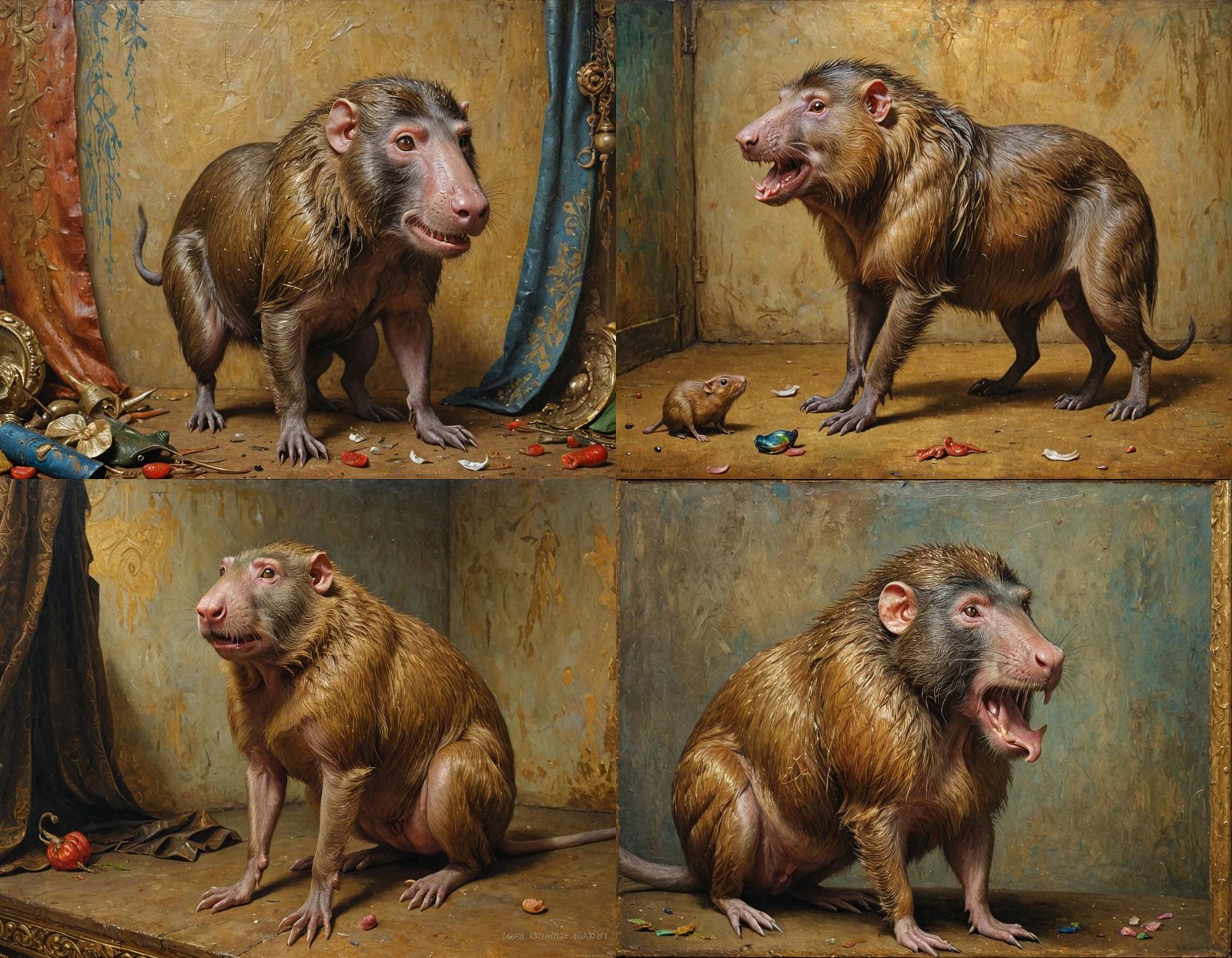 Bizarre Chimera in Oil Painting Style