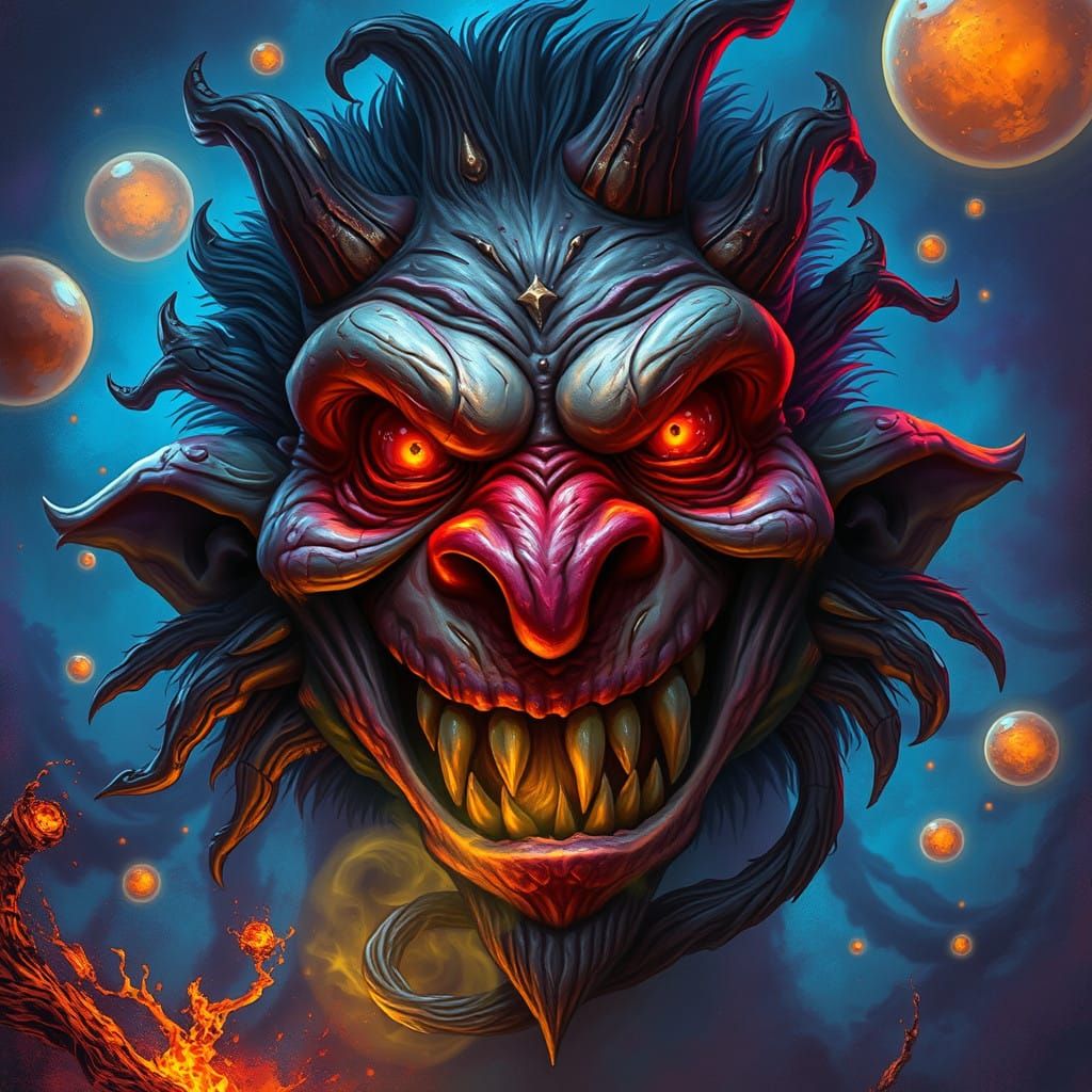 Grotesque Troll Face in Dark Fantasy