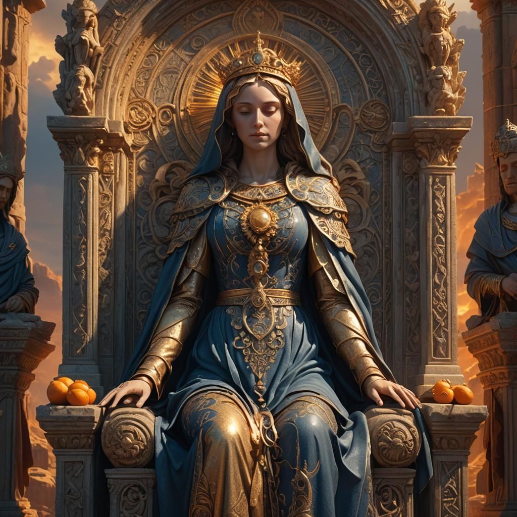 Holy Mary in Ornate Robes: Fantasy Concept Art