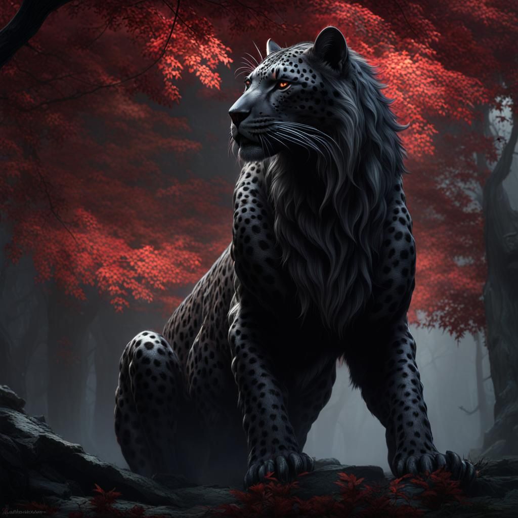 Shadow Leopard in Dark Fantasy Style