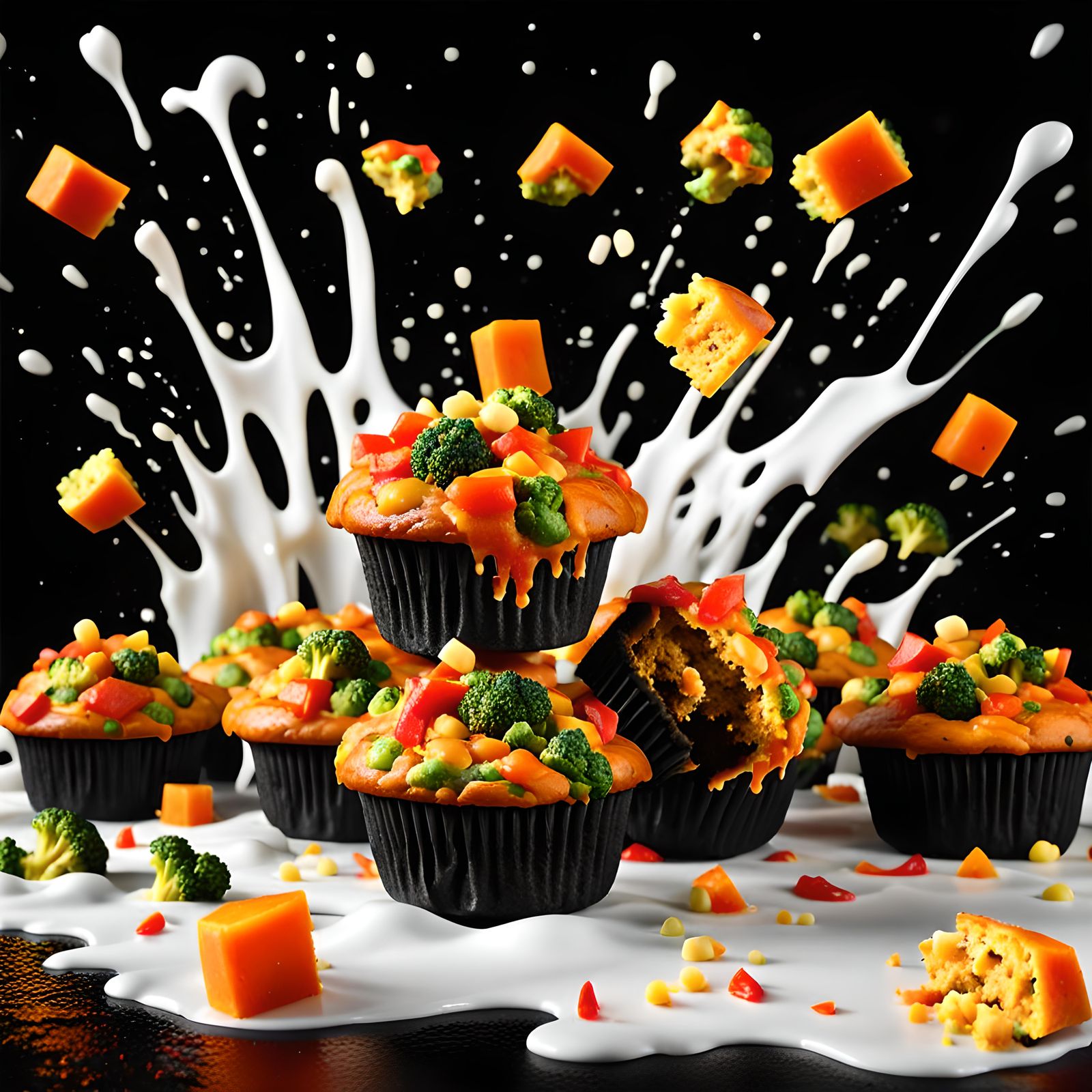 Oops Splash Of Veggie Pumpkin & Cheese Muffins.