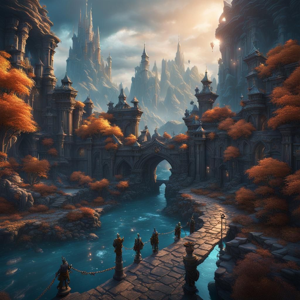 Fantastical Matte Painting in Deep Color, 8K