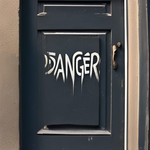 Danger Graffiti Art on Door