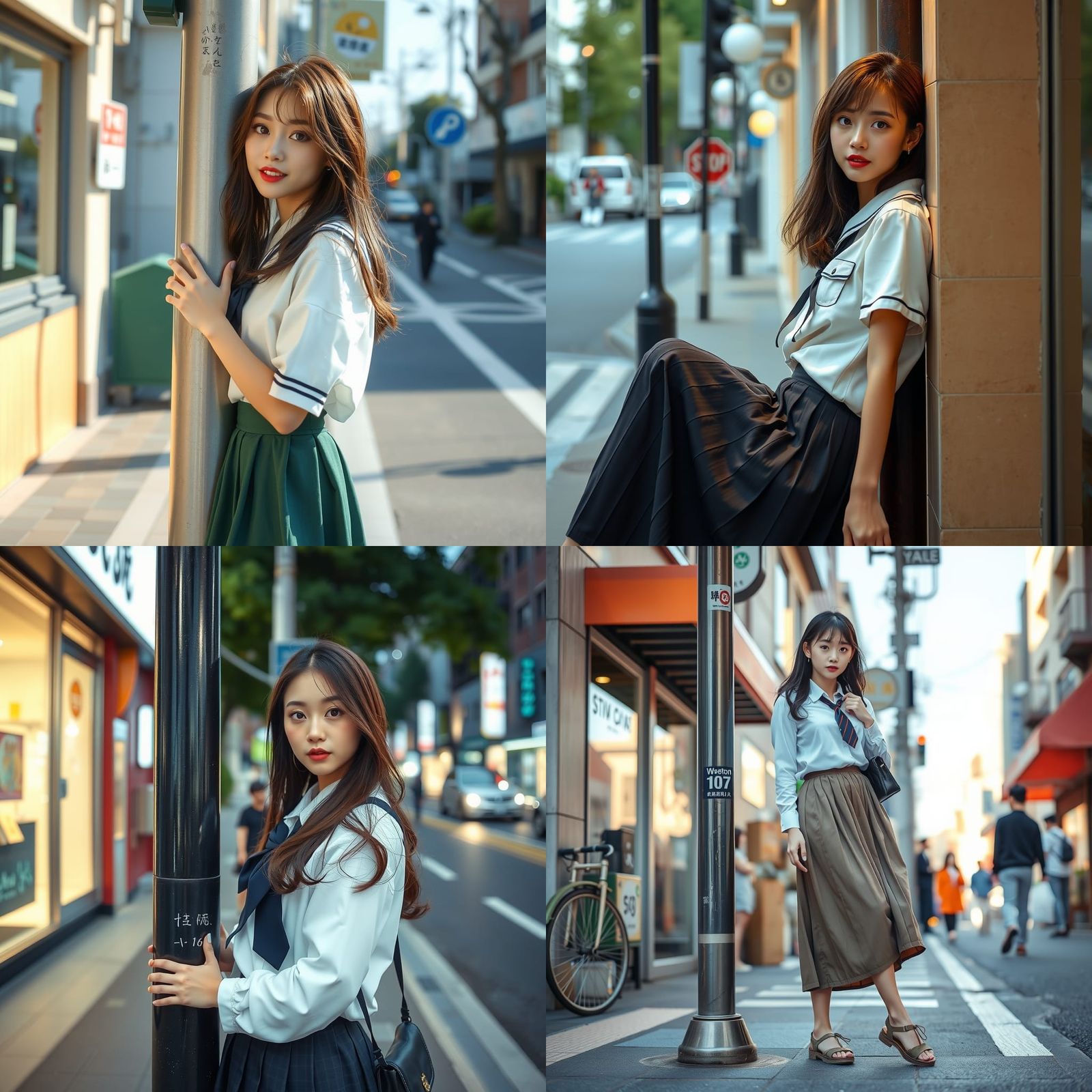 Japanese Idol Student on Fashionable Street