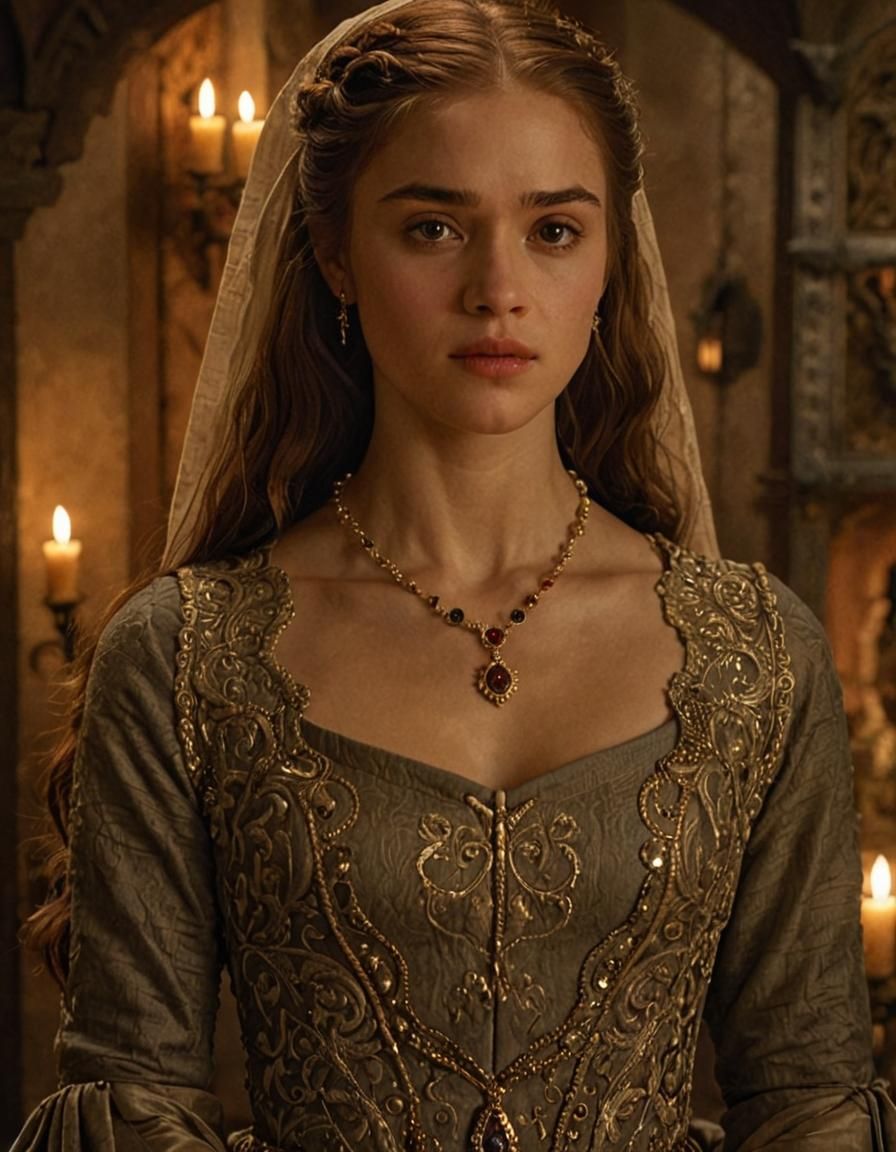 Medieval Lady in Luxurious Room: Fantasy Portrait