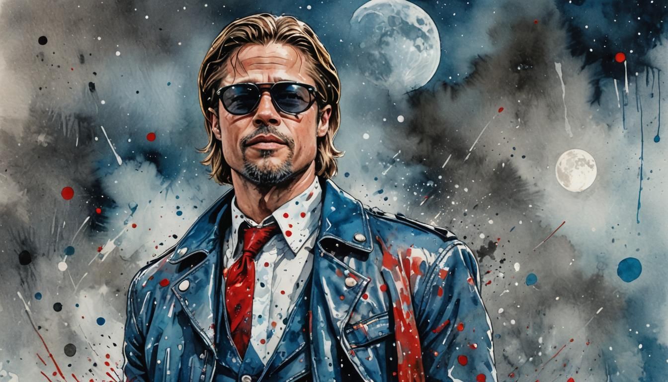 Gotham City Brad Pitt in DC Comic Book Style