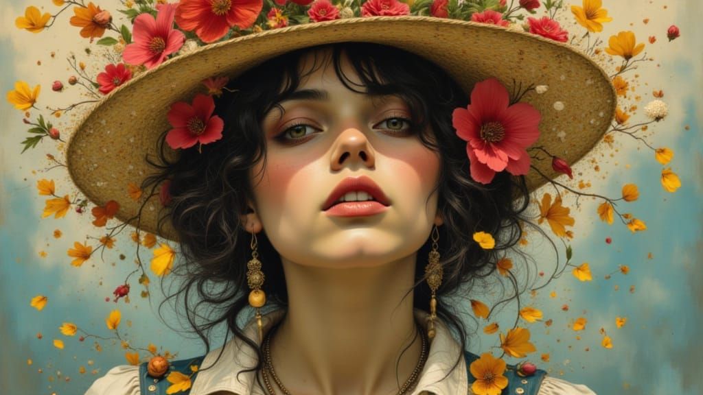 Wistful Woman Portrait in Concept Art Style