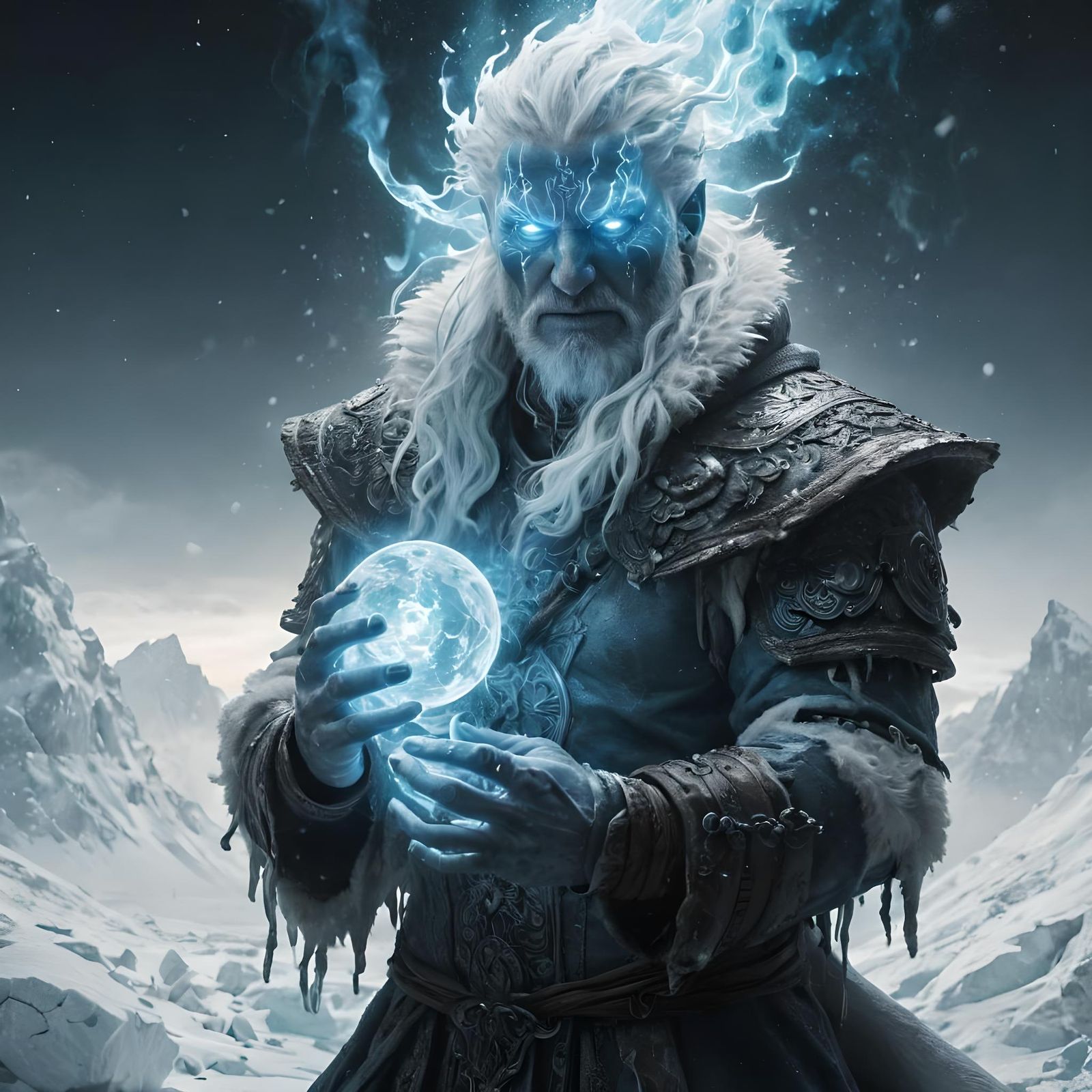 Frigid Arctic Summoner Hand-Casting Ice Magic