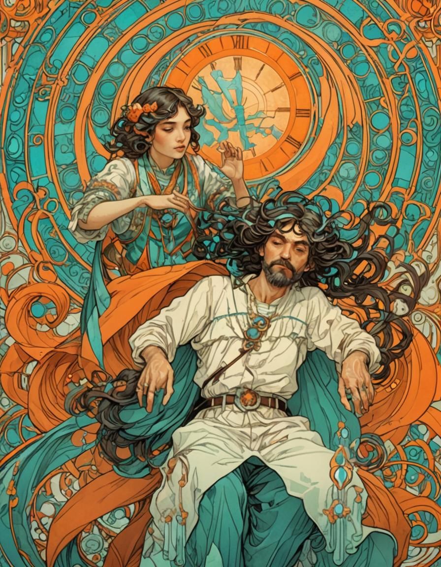 Vintage Illustration with Dynamic Lighting and Intricate Det...