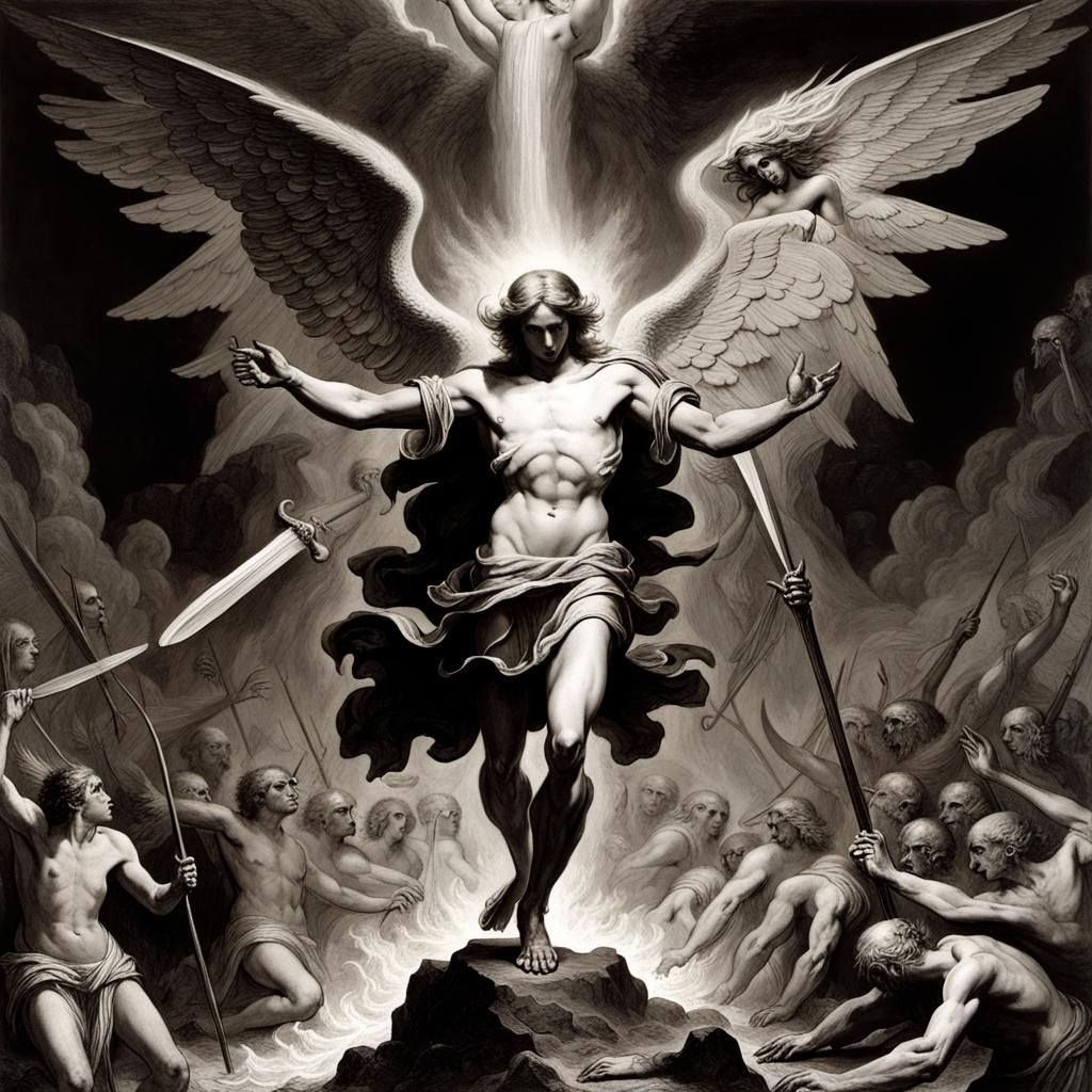 Archangel Michael's Demonic Battle in Hell