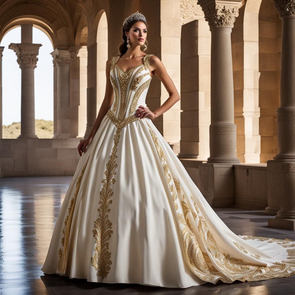 Grecian Princess Gown in Roman Palace